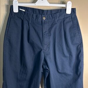 Dockers Men's Relaxed Fit Pleated Blue Pants Chinos 34/32